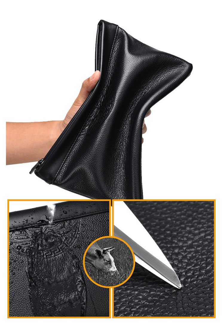 Whatna 2way牛革セカンドバッグ メンズ クラッチ バッグ 厚手 本革 レザー カード6枚 IPAD9.7収納可 ビジネス カジュアル フォーマル 冠婚葬祭 結婚式 バッグ紳士用 男性用 黒 2012 7