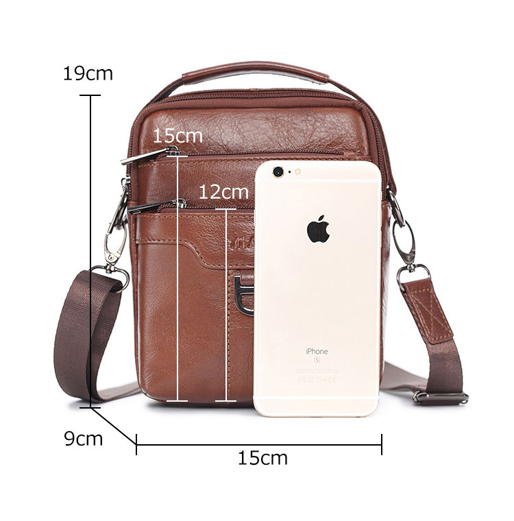 Whatna天 然 牛革ミニショルダーバッグ メンズ 3way斜め掛け 手提げバッグ 男性用 ベルト ポーチ ミニ ウエストバッグ 小型ポシェット 厚手 レザー 本革 横型 小さめかたかけバッグ メンズ 軽量 実用 レゼント男性 黒 ブラウン 2