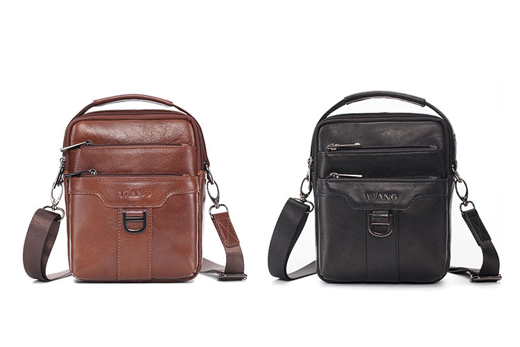 Whatna天 然 牛革ミニショルダーバッグ メンズ 3way斜め掛け 手提げバッグ 男性用 ベルト ポーチ ミニ ウエストバッグ 小型ポシェット 厚手 レザー 本革 横型 小さめかたかけバッグ メンズ 軽量 実用 レゼント男性 黒 ブラウン 0