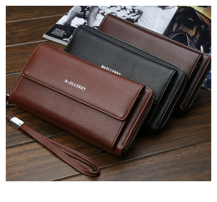 Whatna ミニセカンドバッグ メンズ バッグ 12枚カード収納 小さめ クラッチバッグ 長財布 革 手持ちバッグ メンズ ポーチ 男性用 紳士用 結婚式 冠婚葬祭 黒 ブラウン 0