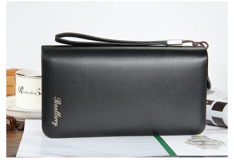 Whatnaミニセカンドバッグ メンズ バッグ 8枚カード収納 小さめ クラッチバッグ 長財布 革 手持ちバッグ メンズ ポーチ 男性用 紳士用 結婚式 冠婚葬祭 黒 ブラウン 3