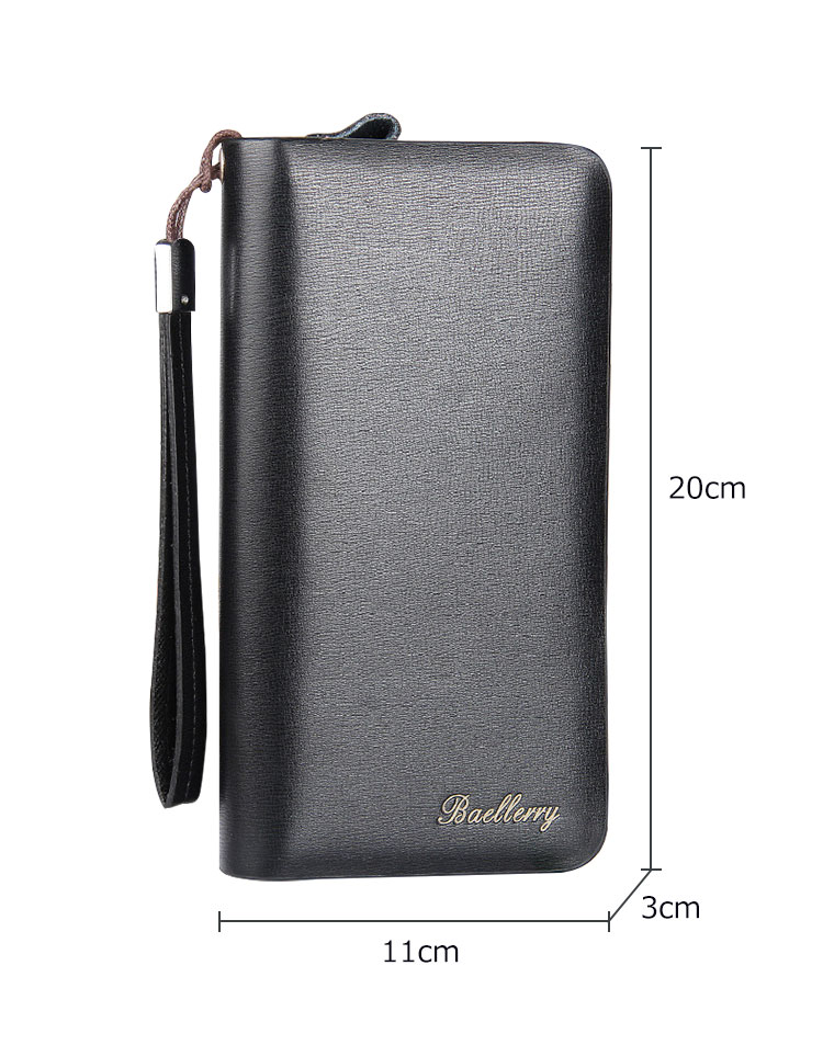 Whatnaミニセカンドバッグ メンズ バッグ 8枚カード収納 小さめ クラッチバッグ 長財布 革 手持ちバッグ メンズ ポーチ 男性用 紳士用 結婚式 冠婚葬祭 黒 ブラウン 5