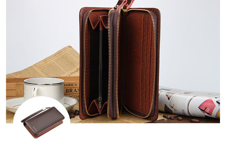 Whatnaミニセカンドバッグ メンズ バッグ 8枚カード収納 小さめ クラッチバッグ 長財布 革 手持ちバッグ メンズ ポーチ 男性用 紳士用 結婚式 冠婚葬祭 黒 ブラウン 7