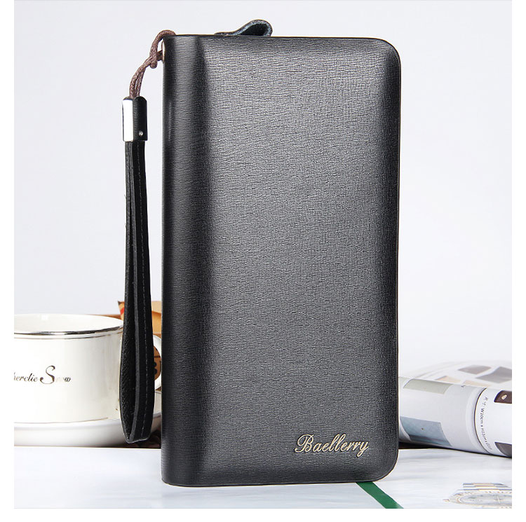 Whatnaミニセカンドバッグ メンズ バッグ 8枚カード収納 小さめ クラッチバッグ 長財布 革 手持ちバッグ メンズ ポーチ 男性用 紳士用 結婚式 冠婚葬祭 黒 ブラウン 1