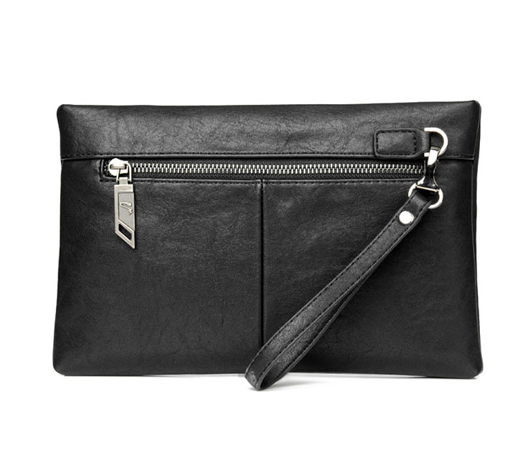 Whatna 2way 革 セカンドバッグ メンズ クラッチ バッグ 9.7インチのipad収納可 B5 6枚カード収納 小銭入 ビジネス カジュアル フォーマル 冠婚葬祭 結婚式 二次会 披露宴バッグ 紳士用 男性用 黑 9016 2