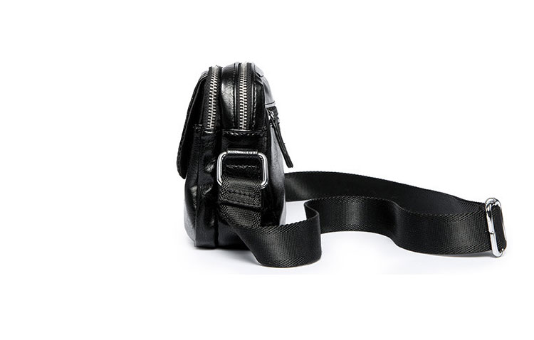 Whatna フラップ ミニショルダーバッグ メンズ ポシェット 横型 ショルダーミニポーチ 革 軽量 小型 人気型 耐久性 小さめメッセンジャーバッグ斜め掛け ビジネス 通学 通勤鞄 軽量 実用 自転車 かばん男性用 ブラウン 黒 (hs-1591) 1