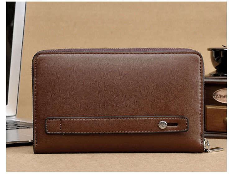 Whatna ミニセカンドバッグ メンズ バッグ 12枚カード収納 小さめ クラッチバッグ 長財布 革 手持ちバッグ メンズ ポーチ 男性用 紳士用 結婚式 冠婚葬祭 黒 ブラウン 3