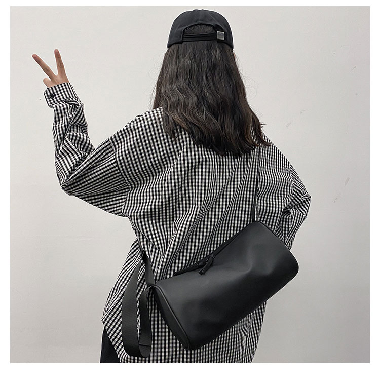 Whatna 3wayミニショルダーバッグ メンズ レディース ボディーバッグ 胸バッグ 横型 ショルダーミニポーチ ナイロン 防水 軽量 小型 小さめメッセンジャーバッグ 斜め掛け ビジネス バッグ 通学 通勤鞄 自転車鞄 かばん男性用 黒 (3139) 12