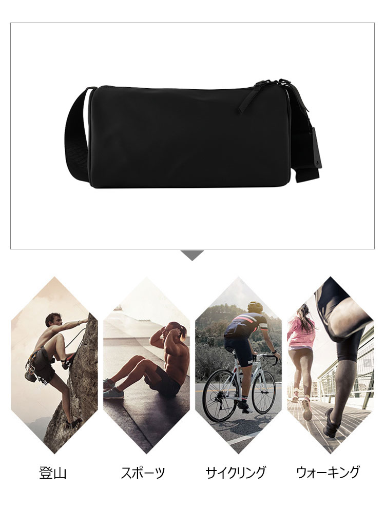 Whatna 3wayミニショルダーバッグ メンズ レディース ボディーバッグ 胸バッグ 横型 ショルダーミニポーチ ナイロン 防水 軽量 小型 小さめメッセンジャーバッグ 斜め掛け ビジネス バッグ 通学 通勤鞄 自転車鞄 かばん男性用 黒 (3139) 13