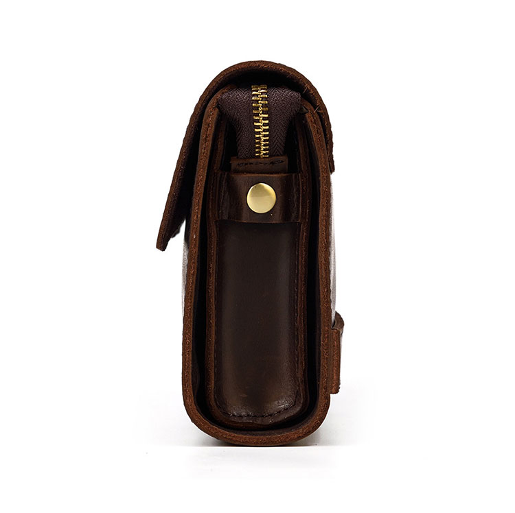 Whatna 天然 牛革 ミニセカンドバッグ メンズ せかんどばっく 小さめ クラッチ バッグ 長財布 カード8枚収納 厚手 本革 結婚式 バッグ カジュアルフォーマル ビジネス 冠婚葬祭 バッグ 男性用 紳士用ブラウン（hs-1590） 3