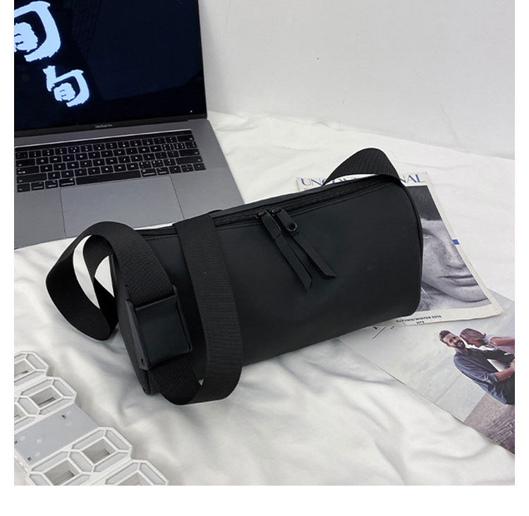 Whatna 3wayミニショルダーバッグ メンズ レディース ボディーバッグ 胸バッグ 横型 ショルダーミニポーチ ナイロン 防水 軽量 小型 小さめメッセンジャーバッグ 斜め掛け ビジネス バッグ 通学 通勤鞄 自転車鞄 かばん男性用 黒 (3139) 5