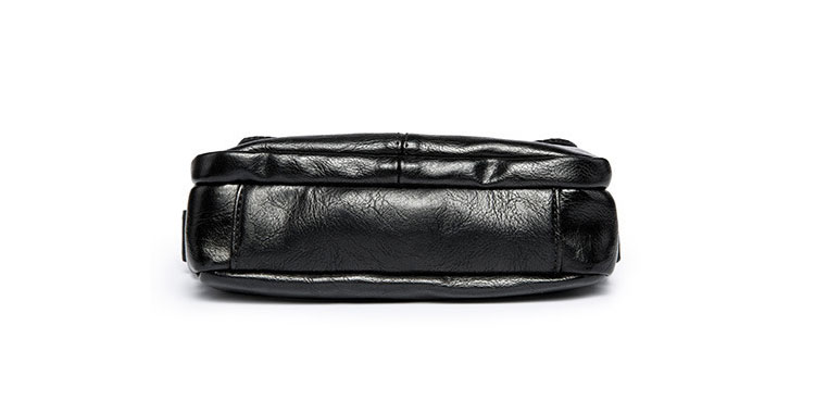 Whatna フラップ ミニショルダーバッグ メンズ ポシェット 横型 ショルダーミニポーチ 革 軽量 小型 人気型 耐久性 小さめメッセンジャーバッグ斜め掛け ビジネス 通学 通勤鞄 軽量 実用 自転車 かばん男性用 ブラウン 黒 (hs-1591) 3