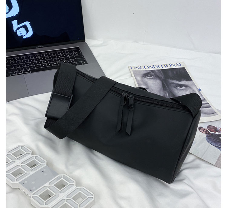 Whatna 3wayミニショルダーバッグ メンズ レディース ボディーバッグ 胸バッグ 横型 ショルダーミニポーチ ナイロン 防水 軽量 小型 小さめメッセンジャーバッグ 斜め掛け ビジネス バッグ 通学 通勤鞄 自転車鞄 かばん男性用 黒 (3139) 3