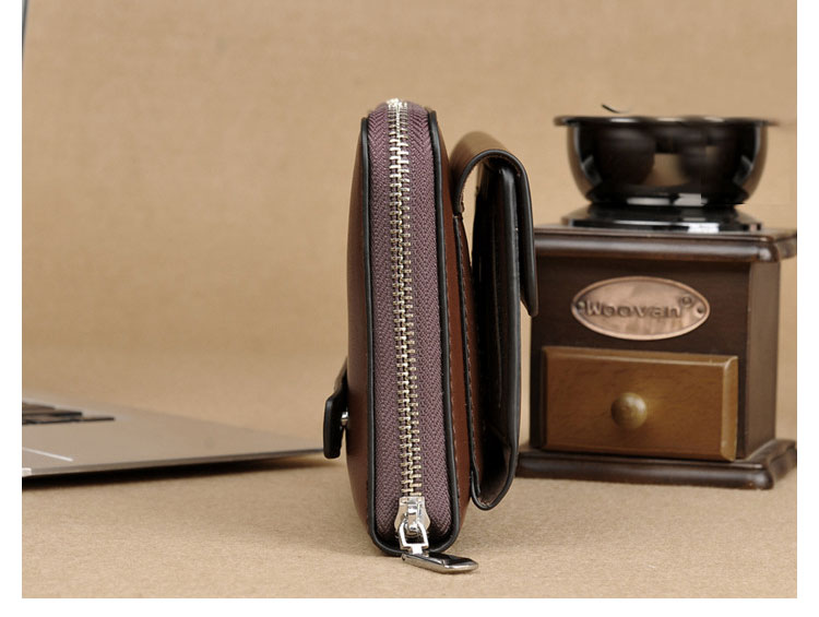 Whatna ミニセカンドバッグ メンズ バッグ 12枚カード収納 小さめ クラッチバッグ 長財布 革 手持ちバッグ メンズ ポーチ 男性用 紳士用 結婚式 冠婚葬祭 黒 ブラウン 2