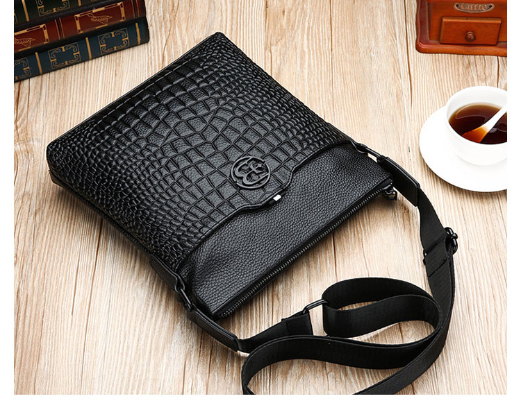 Whatna 牛革 ショルダーバッグ メンズ ポシェットポお財布 メンズビジネスかばん斜めがけ 小さめメッセンジャーバッグ 斜め掛け 通勤 FDK66215 2