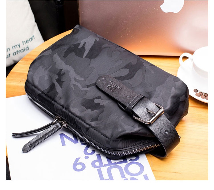 Whatna 2way ミニセカンドバッグ メンズ クラッチ バッグ 6枚カード収納 防水高密度オックスフォードx牛革 カジュアル フォーマル 冠婚葬祭 結婚式 バッグ紳士用 男性用 黒 青 グレー114-4