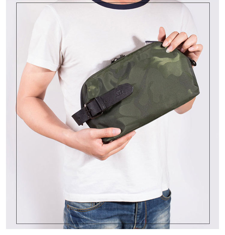 Whatna 2way ミニセカンドバッグ メンズ クラッチ バッグ 6枚カード収納 防水高密度オックスフォードx牛革 カジュアル フォーマル 冠婚葬祭 結婚式 バッグ紳士用 男性用 黒 青 グレー114-10