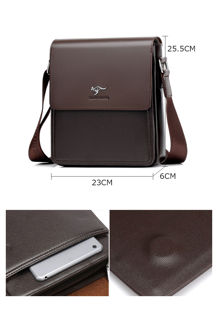 Whatna ショルダーバッグ メンズ メッセンジャーバッグ 大容量 盗難防止 皮革 9.7インチIPAD収納可 サイズ 収納 通勤鞄 軽量 実用 (TH6550-2)-7
