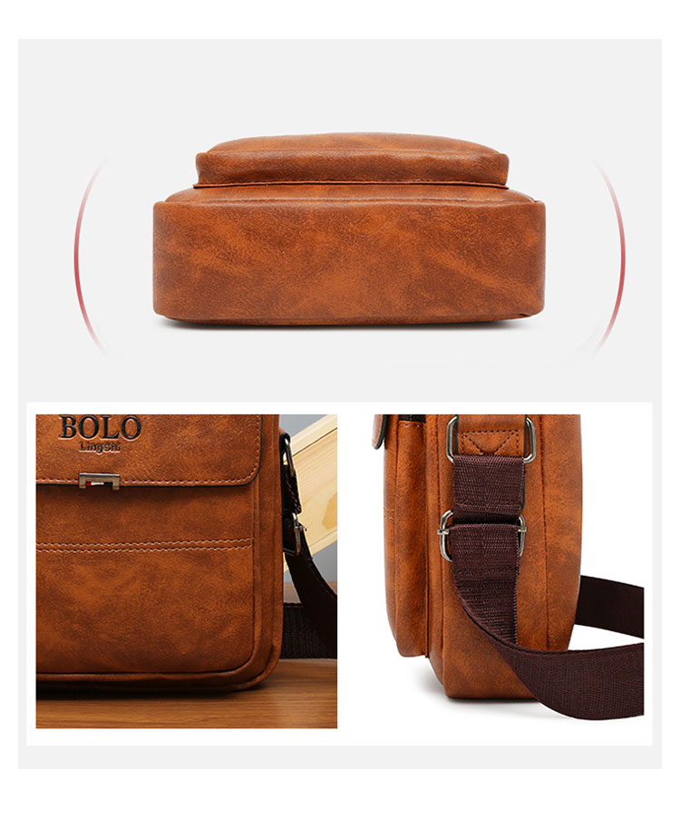 Whatna ショルダーバッグ メンズ 2way 斜め掛け 手提げ  厚手 皮革 レザー 縦型 小さめ メッセンジャーバッグ 通学 通勤バッグ 軽量 実用 プレゼント 黒 ブラウンhs- 1605-9