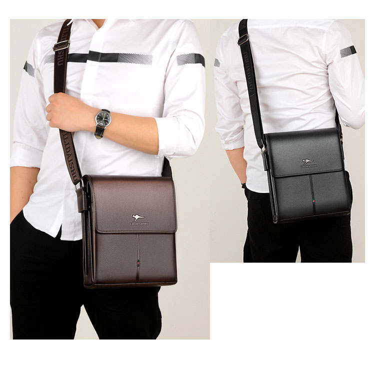 Whatna 革 フラップ ショルダーバッグ メンズ  3室仕切 盗難防止 ipad 10.5 収納可 縦型  ビジネスかばん斜めがけ メッセンジャーバッグ 通勤バッグ  紳士用 男性用 hs-1602-12