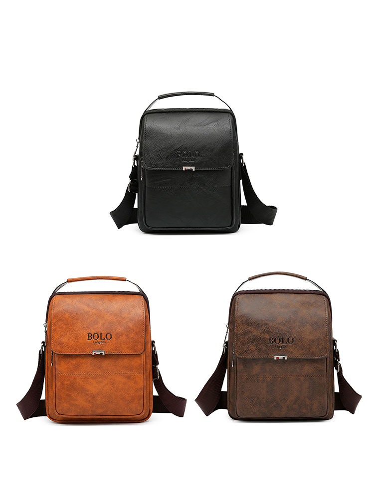 Whatna ショルダーバッグ メンズ 2way 斜め掛け 手提げ  厚手 皮革 レザー 縦型 小さめ メッセンジャーバッグ 通学 通勤バッグ 軽量 実用 プレゼント 黒 ブラウンhs- 1605-1