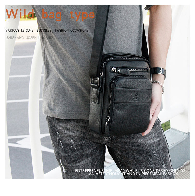 Whatna 牛革 ショルダーバッグ メンズ 2way 斜め掛け 手提げバッグ  5枚カード収納  小さめ メッセンジャーバッグ   肩掛けバッグ 自転車かばん プレゼント男性   hs-1606-9