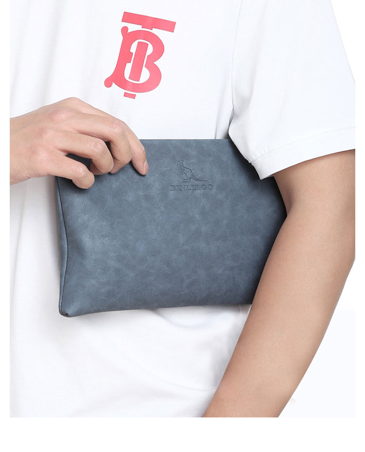 Whatna 2way 革 セカンドバッグ メンズ クラッチ バッグ 9.7インチのipad収納可 B5 6枚カード収納 小銭入 ビジネス カジュアル フォーマル 冠婚葬祭 結婚式 二次会 披露宴バッグ 紳士用 男性用 青 グレー 1901-10