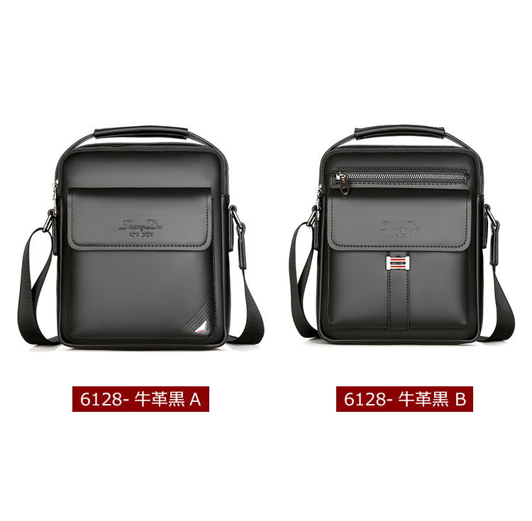 Whatna 牛革 ショルダーバッグ メンズ 2way 斜め掛け 手提げバッグ ポシェットポ  ipad9.7収納可 通学 通勤バッグ 肩掛けバッグ  プレゼント男性 黒 6128-1