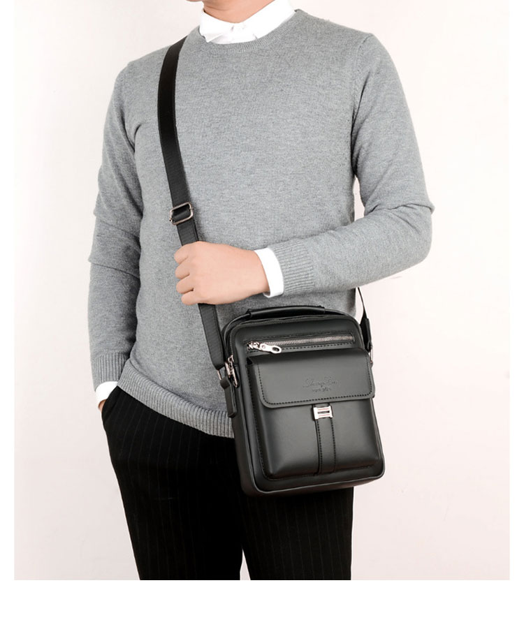 Whatna 牛革 ショルダーバッグ メンズ 2way 斜め掛け 手提げバッグ ポシェットポ  ipad9.7収納可 通学 通勤バッグ 肩掛けバッグ  プレゼント男性 黒 6128-13