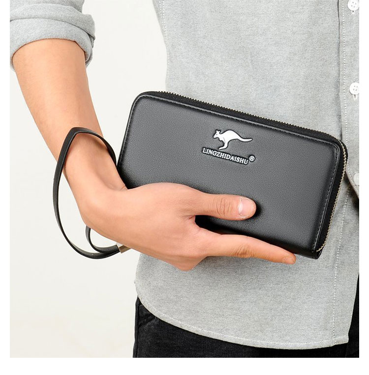 Whatnaミニセカンドバッグ メンズ バッグ 12枚カード収納 小さめ クラッチバッグ 長財布 革 手持ちバッグ メンズ ポーチ 男性用 紳士用 結婚式 冠婚葬祭 黒 ブラウン 881-12