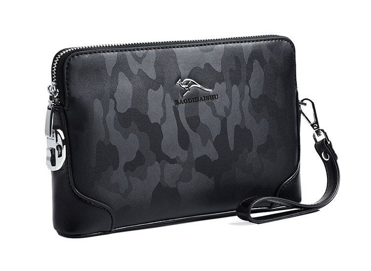 Whatna クロコダイル型押し 革 セカンドバッグ メンズ せかんどばっく パスワードロックボタン付 カード6枚収納 結婚式 バッグ フォーマル ビジネス 冠婚葬祭 バッグ 男性用 紳士用 黒 (8839#)-2