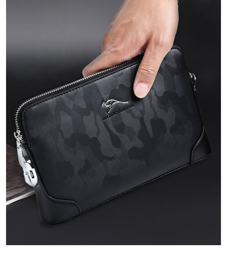 Whatna クロコダイル型押し 革 セカンドバッグ メンズ せかんどばっく パスワードロックボタン付 カード6枚収納 結婚式 バッグ フォーマル ビジネス 冠婚葬祭 バッグ 男性用 紳士用 黒 (8839#)-7