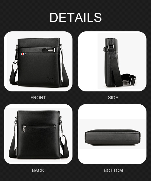 Whatna ショルダーバッグ メンズ メッセンジャーバッグ 縦型 小さめ ビジネスバッグ 9.7インチipad収納可 革 通勤 通学 斜めがけバッグ オシャレ な シンプル な 軽量 実用 自転車 かばん男性用 ブラウン 黒(1806)-8