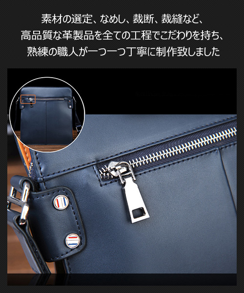 ショルダーバッグ メンズ ポシェット メッセンジャーバッグ 縦型iPad 収納可 斜め掛け 皮 革 人気型 耐久性 通学 通勤鞄 軽量 実用 自転車 ビジネスバッグ かばん男性用 黒 ブラック ブラウン（HA-012）-4