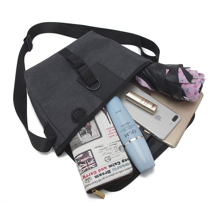 Whatna フラップ ショルダーバッグ サコッシュ メンズ 9.7インチipad収納可 盗難防止 防水ナイロンメッセンジャーバッグ 小さめ ビジネス カジュアル 通勤 通学 斜めがけ バッグ 軽量 実用 自転車 かばん男性用 黒（0313）-6