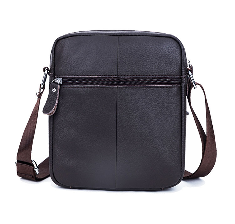 Whatna 天然牛革 ショルダーバッグ メンズ メッセンジャーバッグ小さめ ビジネスバッグ 縦型 本革 通勤 通学 斜めがけバッグ オシャレ な シンプル な 軽量 実用 自転車 かばん男性用 ブラウン 黒(011)-3