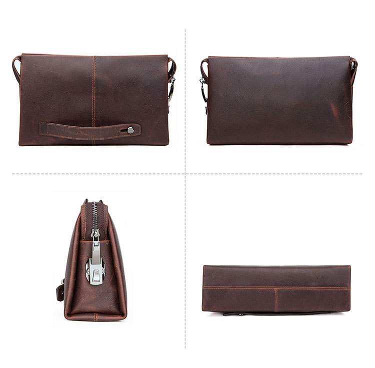 Whatna 天然 牛革 セカンドバッグ メンズ バッグ クラッチ バッグ 小さい パスワードロックボタン付 3室仕切 カード6枚収納可厚手 本 革 レザー 結婚式 バッグ フォーマル ビジネス 冠婚葬祭 バッグ 男性用 紳士用 （MC1011）-2