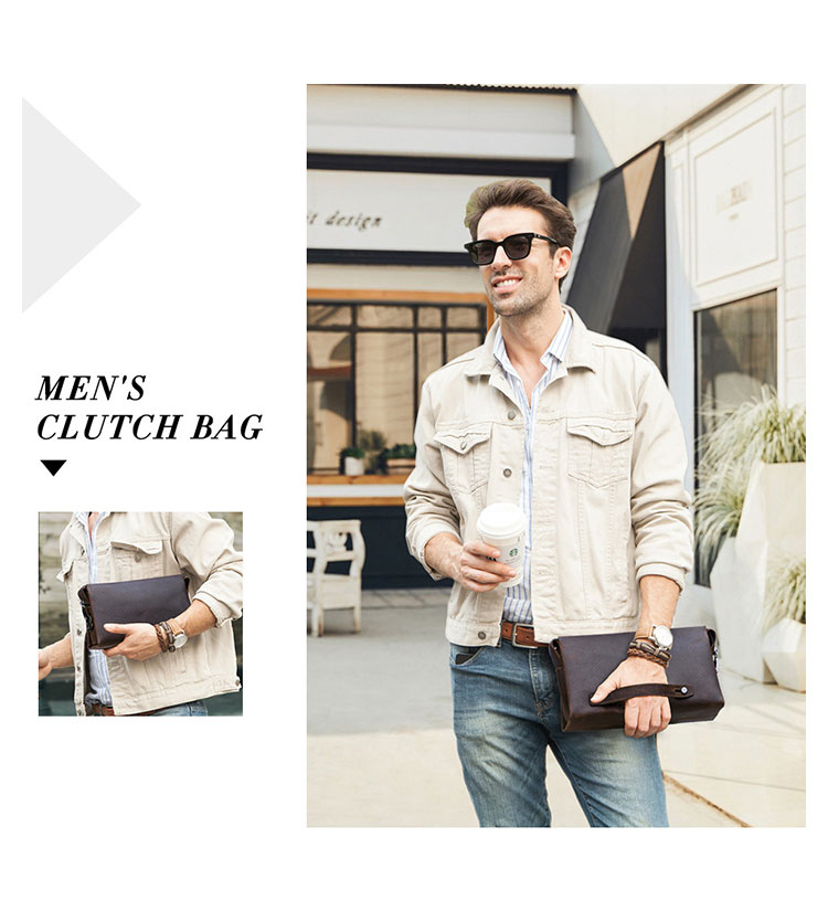 Whatna 天然 牛革 セカンドバッグ メンズ バッグ クラッチ バッグ 小さい パスワードロックボタン付 3室仕切 カード6枚収納可厚手 本 革 レザー 結婚式 バッグ フォーマル ビジネス 冠婚葬祭 バッグ 男性用 紳士用 （MC1011）-8