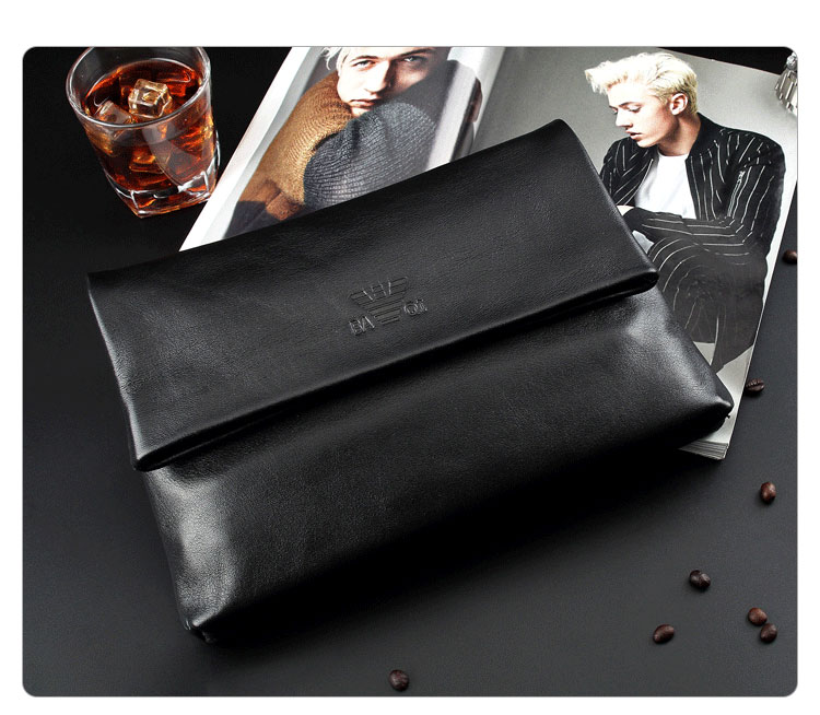 Whatna天 然 牛革 口折れ セカンドバッグ メンズ クラッチ バッグ小きめ B5サイズ ipad10.5収納可 防水 耐磨耗 結婚式 披露宴 バッグ カジュアルフォーマル ビジネス 冠婚葬祭 バッグ 男性用 紳士用 黒 1916-2