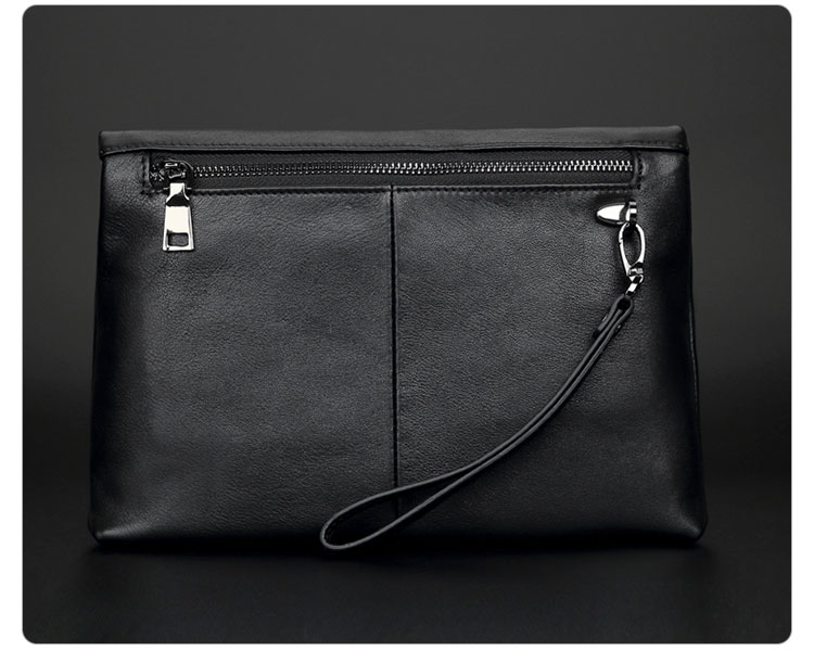 Whatna天 然 牛革 口折れ セカンドバッグ メンズ クラッチ バッグ小きめ B5サイズ ipad10.5収納可 防水 耐磨耗 結婚式 披露宴 バッグ カジュアルフォーマル ビジネス 冠婚葬祭 バッグ 男性用 紳士用 黒 1916-3
