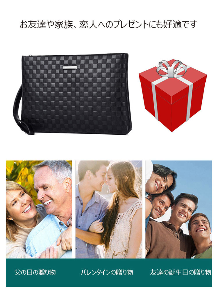 Whatna 2way 革 セカンドバッグ メンズ クラッチ バッグA4 10.5インチのipadpro収納可 6枚カード収納 小銭入 カジュアル フォーマル 冠婚葬祭 結婚式 バッグ紳士用 男性用 黑-12