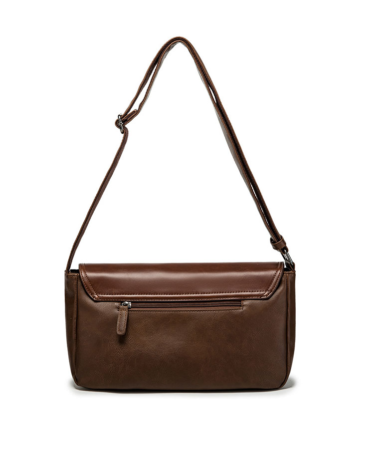 Whatnaミニショルダーバッグ 横型 メンズ ポシェット ショルダーミニポーチ 革 軽量 小型 人気型 耐久性 小さめメッセンジャーバッグ斜め掛け ビジネス 通学 通勤鞄 軽量 実用 自転車 鞄 かばん男性用 紳士用 黒 (3952)-3