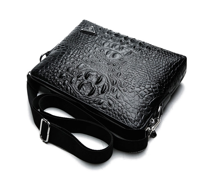Whatna 2way クロコダイル型押し 革 セカンド バッグ メンズ 大き ショルダーベルト付属 A4 ipad 13収納可 クラッチ ショルダー 結婚式 バッグ ビジネス フォーマル 冠婚葬祭 バッグ 紳士用 男性用 黒 hs-1634-5