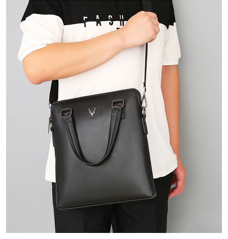 Whatna 天然牛革 ビジネスバッグ メンズ 2WAY 手提げ・ショルダーバッグ 天然 本革 A4 13.3インチIpad収納可大容量 旅行 出張用 通勤 通学 就活 面接 バッグ かばん 男性用 ブラック(8171)-9