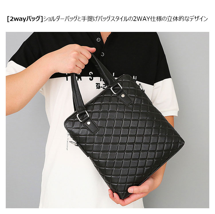 Whatna 天然牛革 ビジネスバッグ メンズ 2WAY 手提げ・ショルダーバッグ 天然 本革 A4 13.3インチIpad収納可大容量 旅行 出張用 通勤 通学 就活 面接 バッグ かばん 男性用 ブラック(8171)-8
