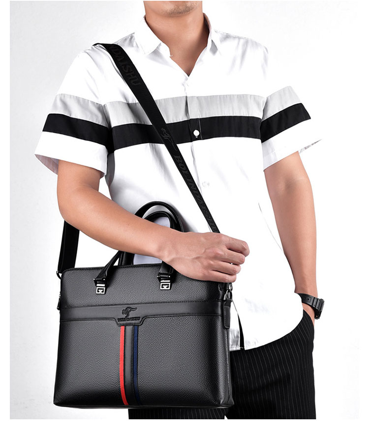 Whatna 牛革  ビジネス バッグメンズ 2way ショルダー 手提げ 本革 2室仕切 横型 ブリーフケース 14インチPC対応 旅行 出張 通勤 通学 就活 面接 バッグ かばん 男性用 BL003-3-11