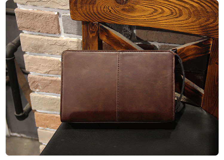 Whatna 2way 革 セカンドバッグ メンズ クラッチ バッグ 小きめ せかんどばっく葬式 バッグ 結婚式 バッグ フォーマル ビジネス 冠婚葬祭 バッグ 男性用 紳士用 ブラウン (hs-1648)-2