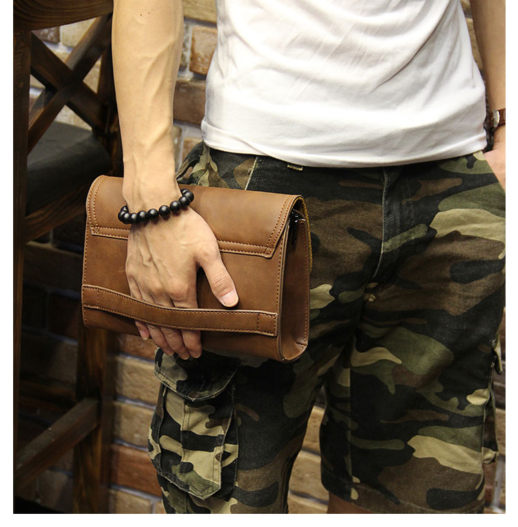 Whatna 2way 革 セカンドバッグ メンズ クラッチ バッグ 小きめ せかんどばっく葬式 バッグ 結婚式 バッグ フォーマル ビジネス 冠婚葬祭 バッグ 男性用 紳士用 ブラウン （hs-1647）-8