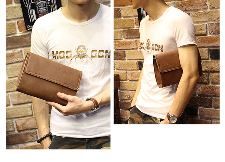 Whatna 2way 革 セカンドバッグ メンズ クラッチ バッグ 小きめ せかんどばっく葬式 バッグ 結婚式 バッグ フォーマル ビジネス 冠婚葬祭 バッグ 男性用 紳士用 ブラウン （hs-1647）-9