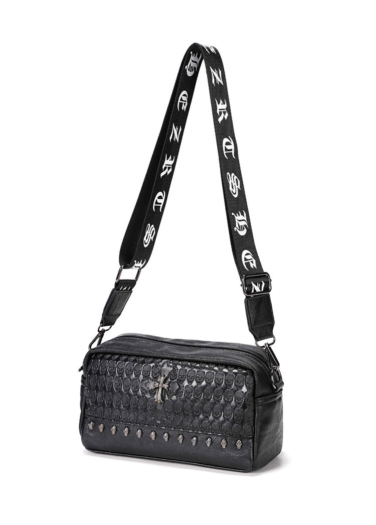 Whatna ミニショルダーバッグ メンズ ポシェット 横型 ショルダーミニポーチ 革 軽量 小型 人気型 耐久性 小さめメッセンジャーバッグ斜め掛け ビジネス 通学 通勤鞄 軽量 実用 自転車 かばん男性用 黒 (YH3027)-2